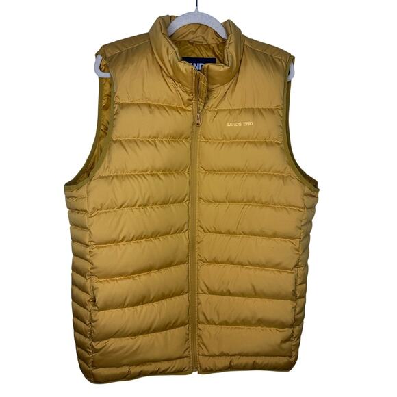 Lands' End Other - Lands' End Down Full Zip Puffer Vest Men's Large Tall LT Mustard Yellow Warm